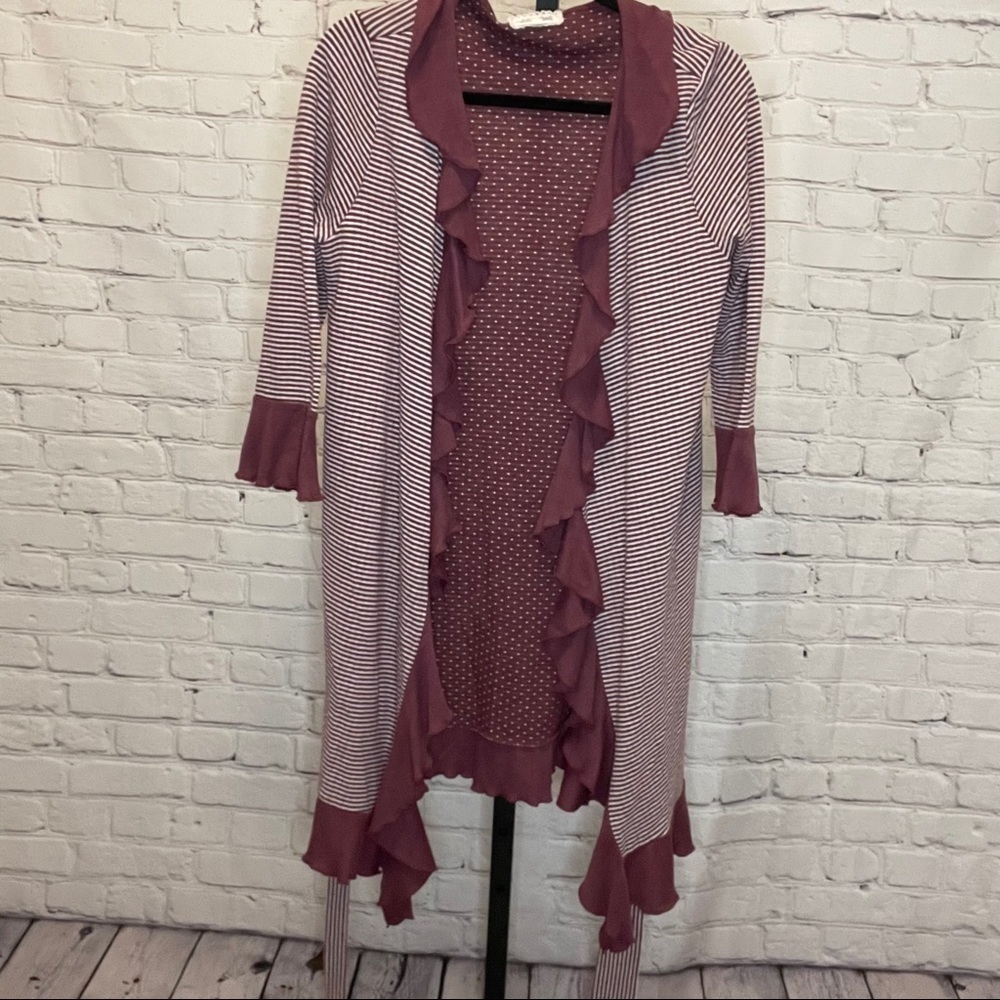 Lili's Closet Striped Ruffled Cardigan